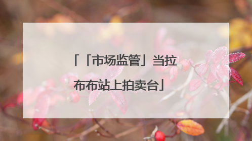 「市场监管」当拉布布站上拍卖台