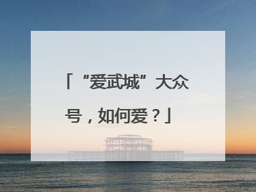 “爱武城”大众号，如何爱？