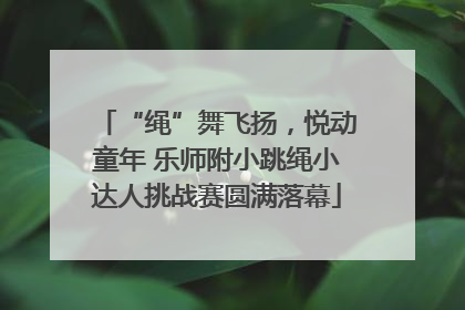“绳”舞飞扬，悦动童年 乐师附小跳绳小达人挑战赛圆满落幕