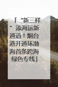 “新三样”添海运新通道！烟台港开通环渤海首条跨海绿色专线