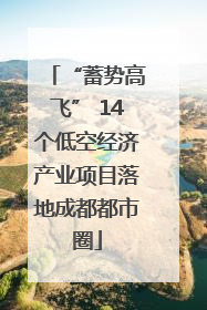 “蓄势高飞” 14个低空经济产业项目落地成都都市圈