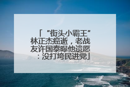 “街头小霸王”林正杰癌逝，老战友许国泰曝他遗愿：没打垮民进党