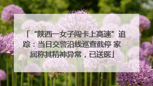 “陕西一女子闯卡上高速”追踪：当日交警沿线巡查截停 家属称其精神异常，已送医