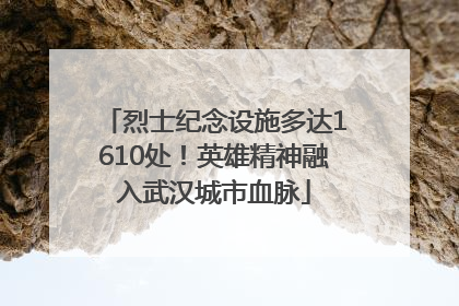 烈士纪念设施多达1610处！英雄精神融入武汉城市血脉