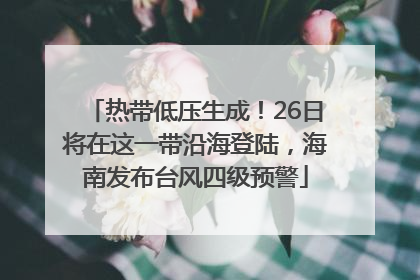 热带低压生成！26日将在这一带沿海登陆，海南发布台风四级预警
