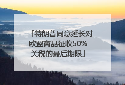 特朗普同意延长对欧盟商品征收50%关税的最后期限