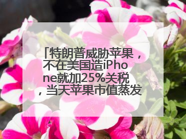 特朗普威胁苹果，不在美国造iPhone就加25%关税，当天苹果市值蒸发1000亿美元