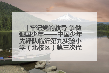 牢记党的教导 争做强国少年——中国少年先锋队临沂第九实验小学（北校区）第三次代表大会胜利召开