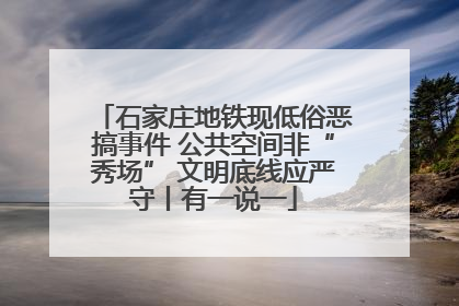 石家庄地铁现低俗恶搞事件 公共空间非“秀场” 文明底线应严守丨有一说一