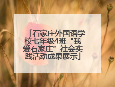 石家庄外国语学校七年级4班“我爱石家庄”社会实践活动成果展示