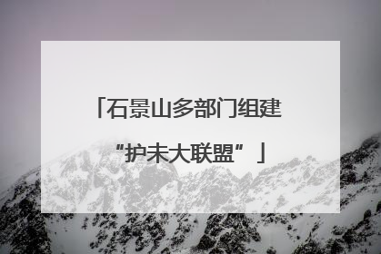 石景山多部门组建“护未大联盟”