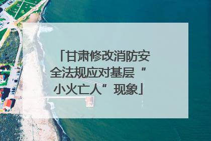 甘肃修改消防安全法规应对基层“小火亡人”现象