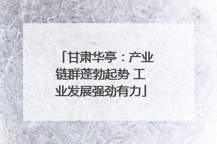 甘肃华亭：产业链群蓬勃起势 工业发展强劲有力