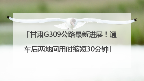 甘肃G309公路最新进展！通车后两地间用时缩短30分钟