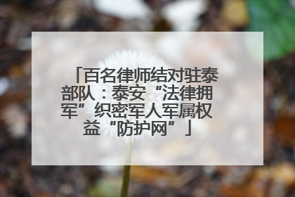 百名律师结对驻泰部队：泰安“法律拥军”织密军人军属权益“防护网”