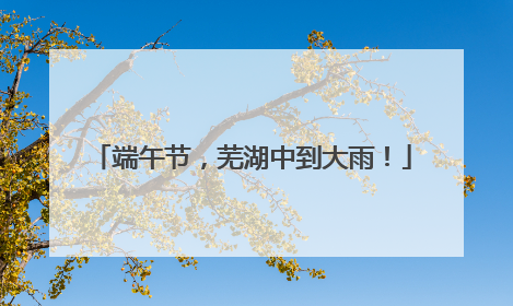 端午节，芜湖中到大雨！