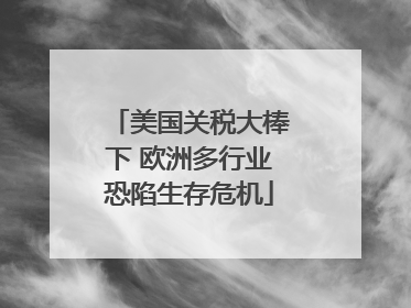 美国关税大棒下 欧洲多行业恐陷生存危机
