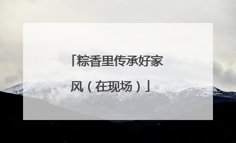 粽香里传承好家风（在现场）