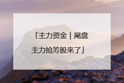 主力资金｜尾盘主力抢筹股来了