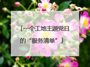 一个工地主题党日的“服务清单”