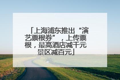 上海浦东推出“演艺票根券”，上传票根，最高酒店减千元景区减百元