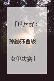 世乒赛：孙颖莎晋级女单决赛