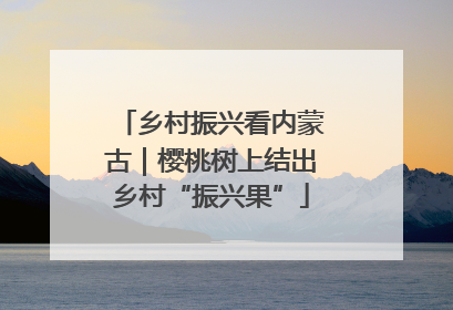 乡村振兴看内蒙古｜樱桃树上结出乡村“振兴果”