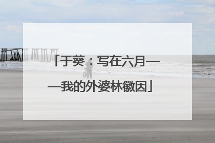 于葵：写在六月——我的外婆林徽因