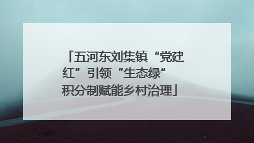 五河东刘集镇“党建红”引领“生态绿” 积分制赋能乡村治理