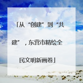 从“创建”到“共建”，东营市精绘全民文明新画卷