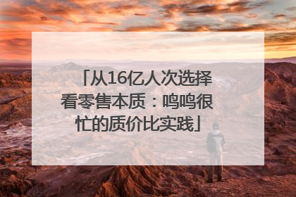 从16亿人次选择看零售本质：鸣鸣很忙的质价比实践