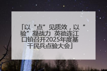 以“点”见质效，以“验”凝战力  英德连江口镇召开2025年度基干民兵点验大会