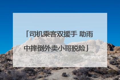 司机乘客双援手 助雨中摔倒外卖小哥脱险