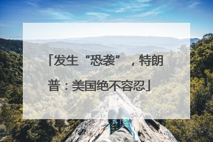发生“恐袭”，特朗普：美国绝不容忍