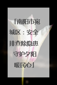南阳市宛城区：安全排查除隐患 守护夕阳暖民心