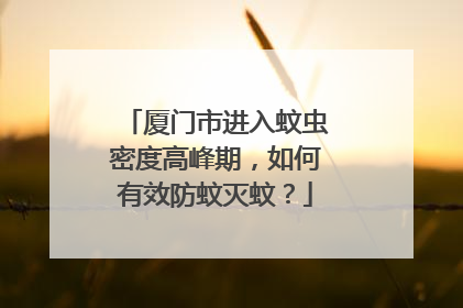 厦门市进入蚊虫密度高峰期，如何有效防蚊灭蚊？