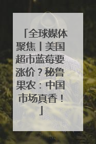 全球媒体聚焦丨美国超市蓝莓要涨价？秘鲁果农：中国市场真香！