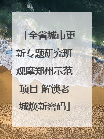 全省城市更新专题研究班观摩郑州示范项目 解锁老城焕新密码