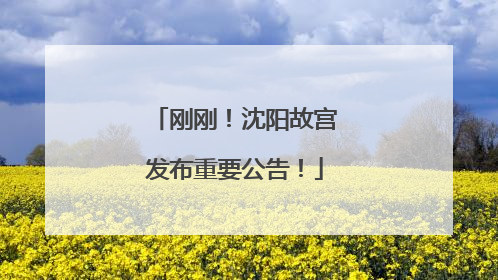 刚刚！沈阳故宫发布重要公告！