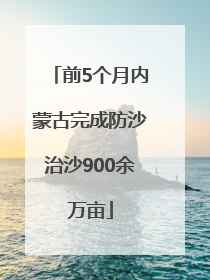前5个月内蒙古完成防沙治沙900余万亩