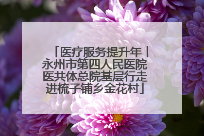 医疗服务提升年丨永州市第四人民医院医共体总院基层行走进梳子铺乡金花村