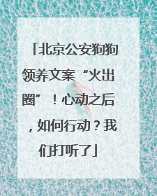 北京公安狗狗领养文案“火出圈”！心动之后，如何行动？我们打听了