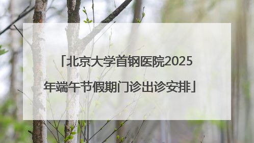 北京大学首钢医院2025年端午节假期门诊出诊安排