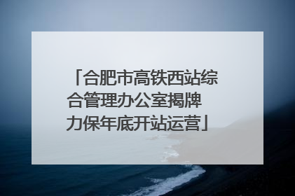 合肥市高铁西站综合管理办公室揭牌 力保年底开站运营