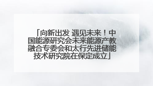 向新出发 遇见未来！中国能源研究会未来能源产教融合专委会和太行先进储能技术研究院在保定成立