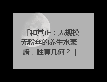 和其正：无规模无粉丝的养生水豪赌，胜算几何？｜品牌观察