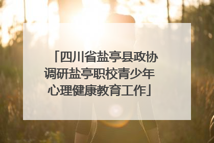四川省盐亭县政协调研盐亭职校青少年心理健康教育工作