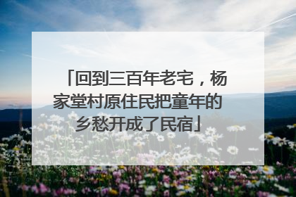 回到三百年老宅，杨家堂村原住民把童年的乡愁开成了民宿