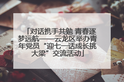 对话携手共勉 青春逐梦远航——云龙区举办青年党员“迎七一话成长挑大梁”交流活动