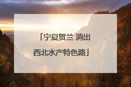 宁夏贺兰 淌出西北水产特色路